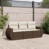 vidaXL Garden Sofa Set Brown, Cream white