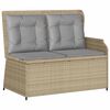 vidaXL Patio Lounge Set Beige and brown with light grey cushions PE rattan