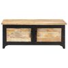 vidaXL Coffee Table Black and Brown Solid Mango Wood Medium Rectangular