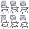 vidaXL Outdoor Chairs Set of 6 Grey