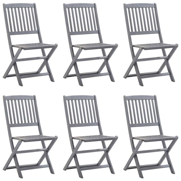 vidaXL Outdoor Chairs Set of 6 Grey