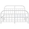 vidaXL Bed Frame White Powder-Coated Steel Double Bed Frame