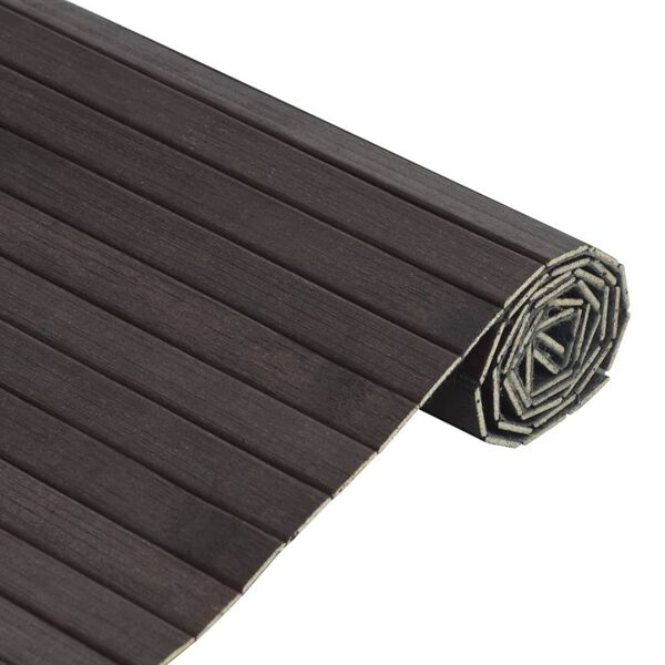 vidaXL Rug Dark Brown Bamboo, Polypropylene 39.4 x 118.1 in Rug