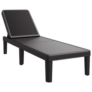 vidaXL Sun Lounger Black Polypropylene Standard Height-Adjustable