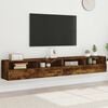 vidaXL TV Wall Cabinet Set of 2 Smoked Oak Engineered Wood