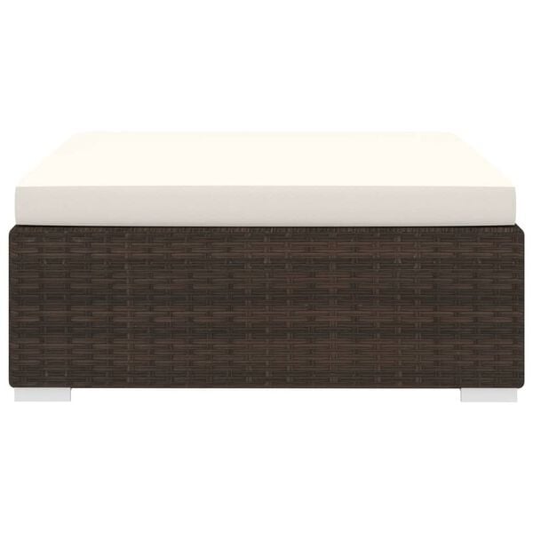 vidaXL Footrest Brown PE Rattan Durable Footrest Square Modern