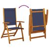 vidaXL Folding Garden Chair Set of 2 Blue Solid Acacia wood, Textilene