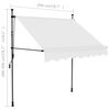 vidaXL Retractable Awning Cream 100% Polyester with PU Coating