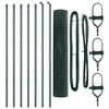 vidaXL Fence with Posts Green 59.1" x 393.7" Steel