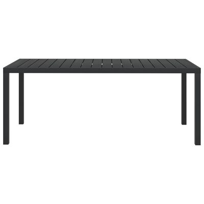 vidaXL Patio Table Black 72.8"x35.4"x29.1" Aluminum and WPC