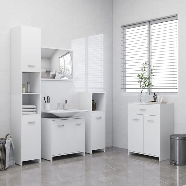 vidaXL Bathroom Furniture Set White Engineered wood Standard
