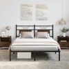 vidaXL Bed Frame Smoked Oak Engineered wood and steel Double Bed Frame