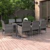 vidaXL Garden Dining Set Grey