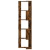 vidaXL Corner Bookcase 5-Tier Smoked Oak 19.7x19.7x70.5" Engineered Wood
