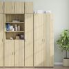 vidaXL Slim Storage Cabinet Sonoma Oak 11.8"x16.7"x88.6" Engineered Wood