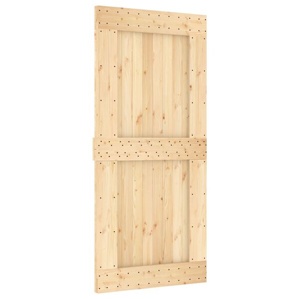 vidaXL Sliding Door with Hardware Set 37.4x82.7" Solid Wood Pine