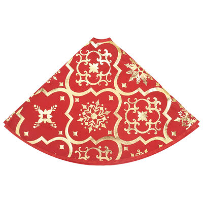 vidaXL Luxury Christmas Tree Skirt with Sock Red 4 ft Fabric