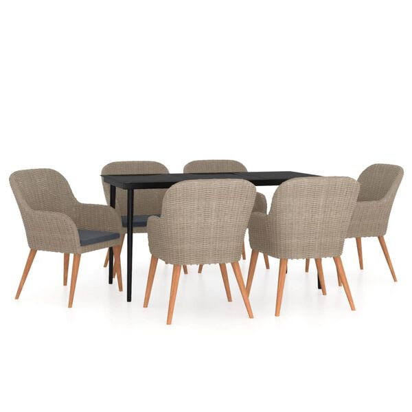 vidaXL Garden Dining Set Brown and Black
