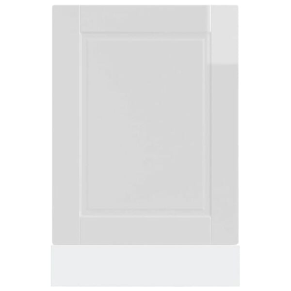 vidaXL Dishwasher Panel High gloss white Engineered wood 17.7x0.6x26.4 in