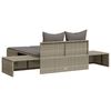 vidaXL Double Sun Lounger Grey PE Rattan, Powder-Coated Steel Double