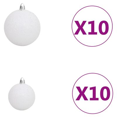 vidaXL Upside-down Artificial Pre-lit Christmas Tree with Ball Set 94.5"