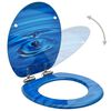 vidaXL WC Toilet Seats with Soft Close Lid 2 pcs MDF Blue Water Drop Design (2x146913)