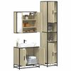 vidaXL Bathroom Furniture Set Sonoma Oak Engineered Wood, Glass, Metal