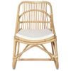 vidaXL Rattan Chair Cream White Cushion, Natural Rattan Frame