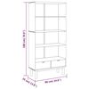 vidaXL Bookcase Brown and White Solid pine wood, engineered wood Medium
