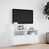 vidaXL TV Wall Cabinet White Engineered Wood Medium TV Wall Cabinet