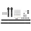 vidaXL Sliding Door Hardware Kit 72.0 " Steel Black