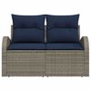 vidaXL Garden Sofa Gray 124 x 62 x 85 cm poly rattan