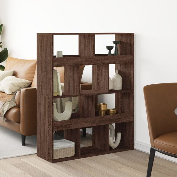 vidaXL Room Divider Brown Oak Engineered Wood Large Room Divider