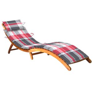 vidaXL Patio Sunlounger Natural Wood Solid Acacia wood, Polyester fabric