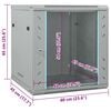 vidaXL Network Cabinet Grey 23.62 x 17.72 x 25.59 in Steel