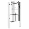 vidaXL Fence Gate with Spear Top Black 40.6" x 68.9" Powder-coated Steel