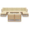 vidaXL Garden Lounge Set Honey brown, Cream