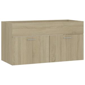 vidaXL Sink Cabinet Sonoma oak Engineered wood 35.4 x 15.2 x 18.1 in