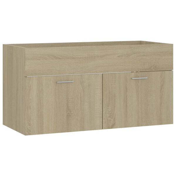 vidaXL Sink Cabinet Sonoma oak Engineered wood 35.4 x 15.2 x 18.1 in