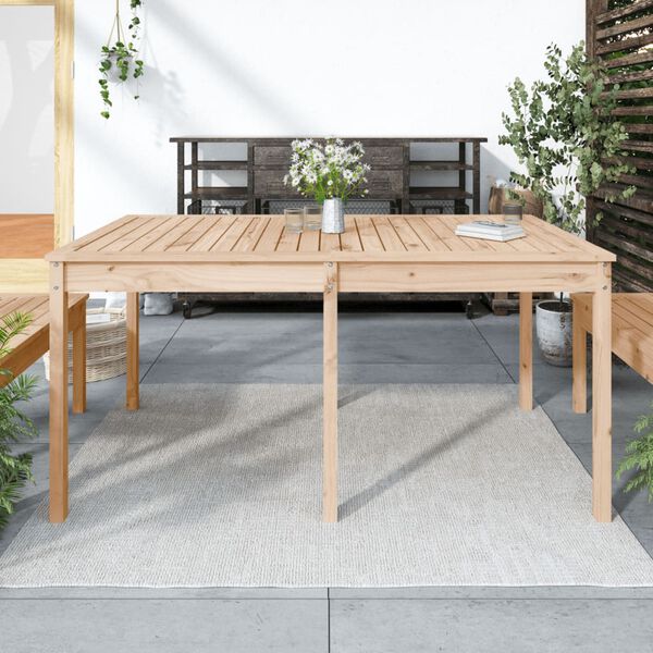 vidaXL Garden Table Natural Pine Solid Pine Wood Medium Durable