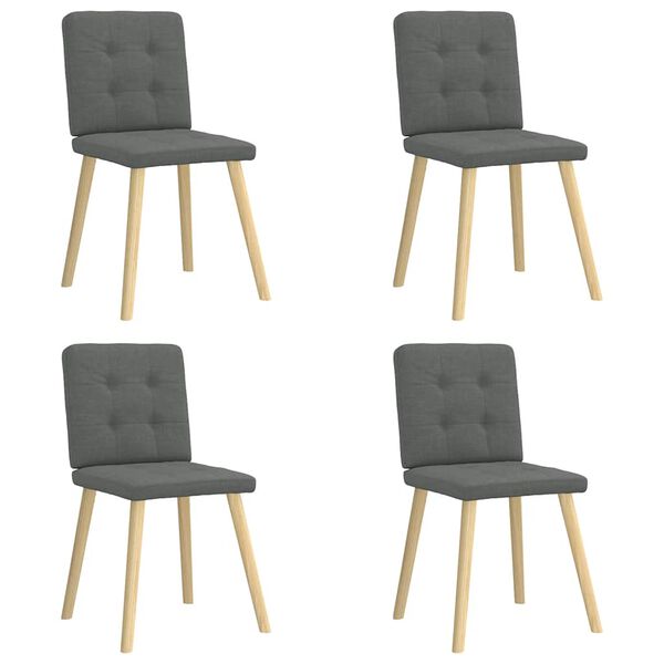 vidaXL Dining Chair Set of 4 Dark Gray