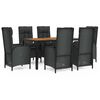 vidaXL Garden Dining Set Black