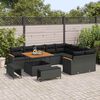 vidaXL Garden Sofa Set 12 pcs Black Poly Rattan