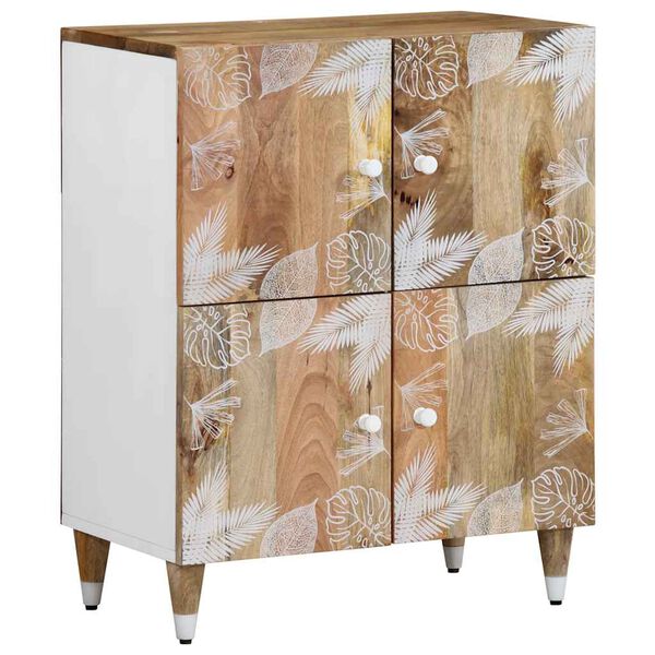 vidaXL Sideboard Natural Mango with White Paint