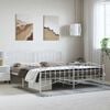 vidaXL Bed Frame White Powder-Coated Steel Double Bed Frame