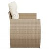 vidaXL Garden Sofa Beige PE Rattan, Powder-Coated Steel 2-seater Modular