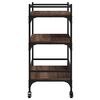 vidaXL Kitchen Trolley Brown Oak 25.6"x15.7"x34.1" Engineered Wood
