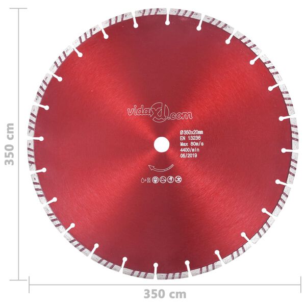vidaXL Diamond Cutting Disc with Turbo Steel 13.78 "
