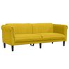 vidaXL Sofa Set Yellow Velvet (100% polyester), plywood, solid wood