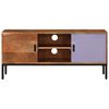 vidaXL TV Cabinet Honey brown and grey Solid acacia wood, powder-coated iron